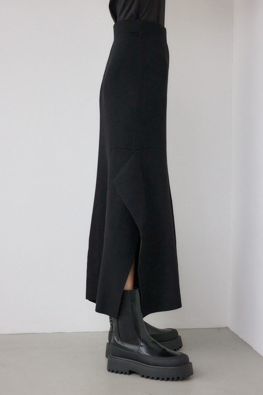 【PLUS】パネルマーメイドスカート BLK M