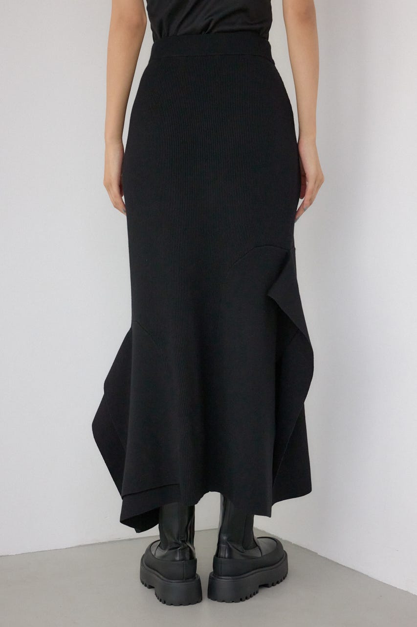 【PLUS】パネルマーメイドスカート BLK M