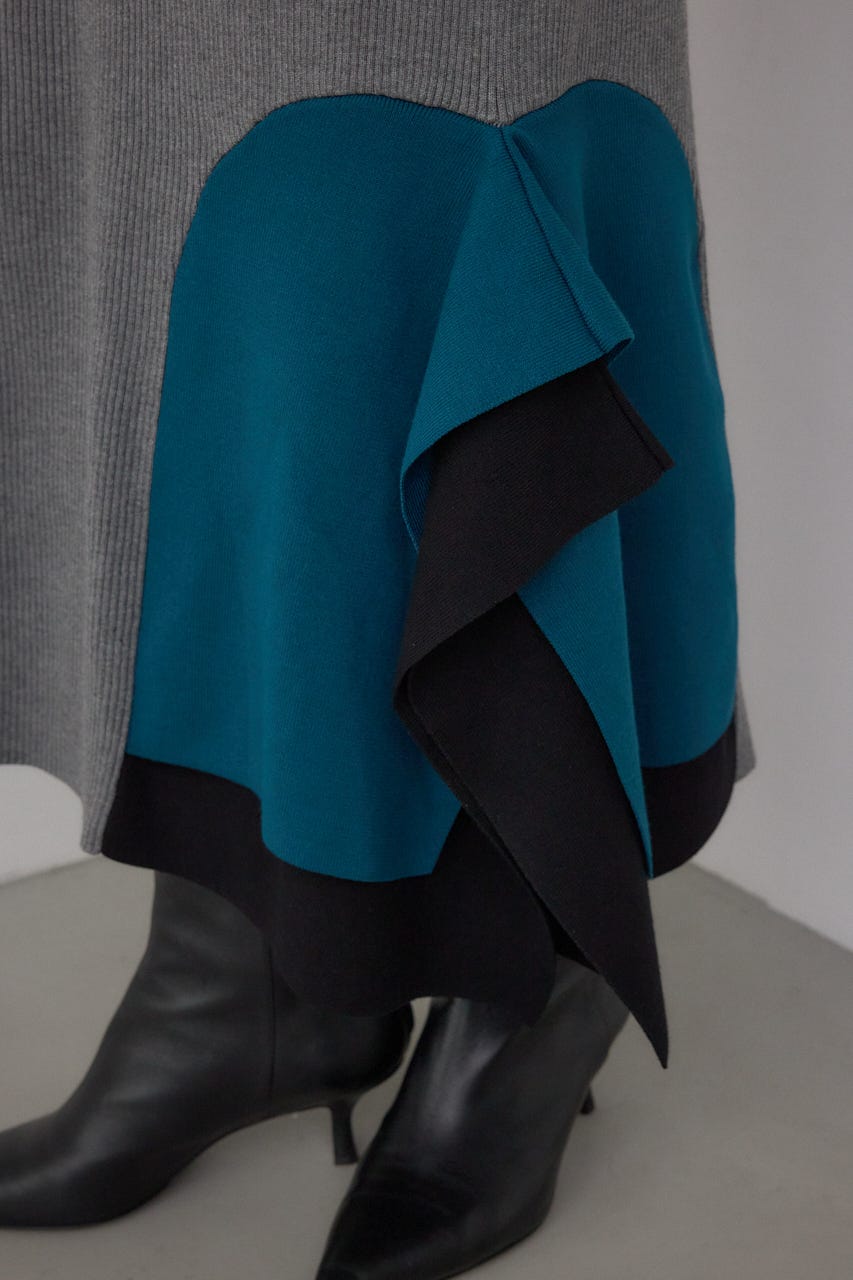 【PLUS】パネルマーメイドスカート 柄GRY S