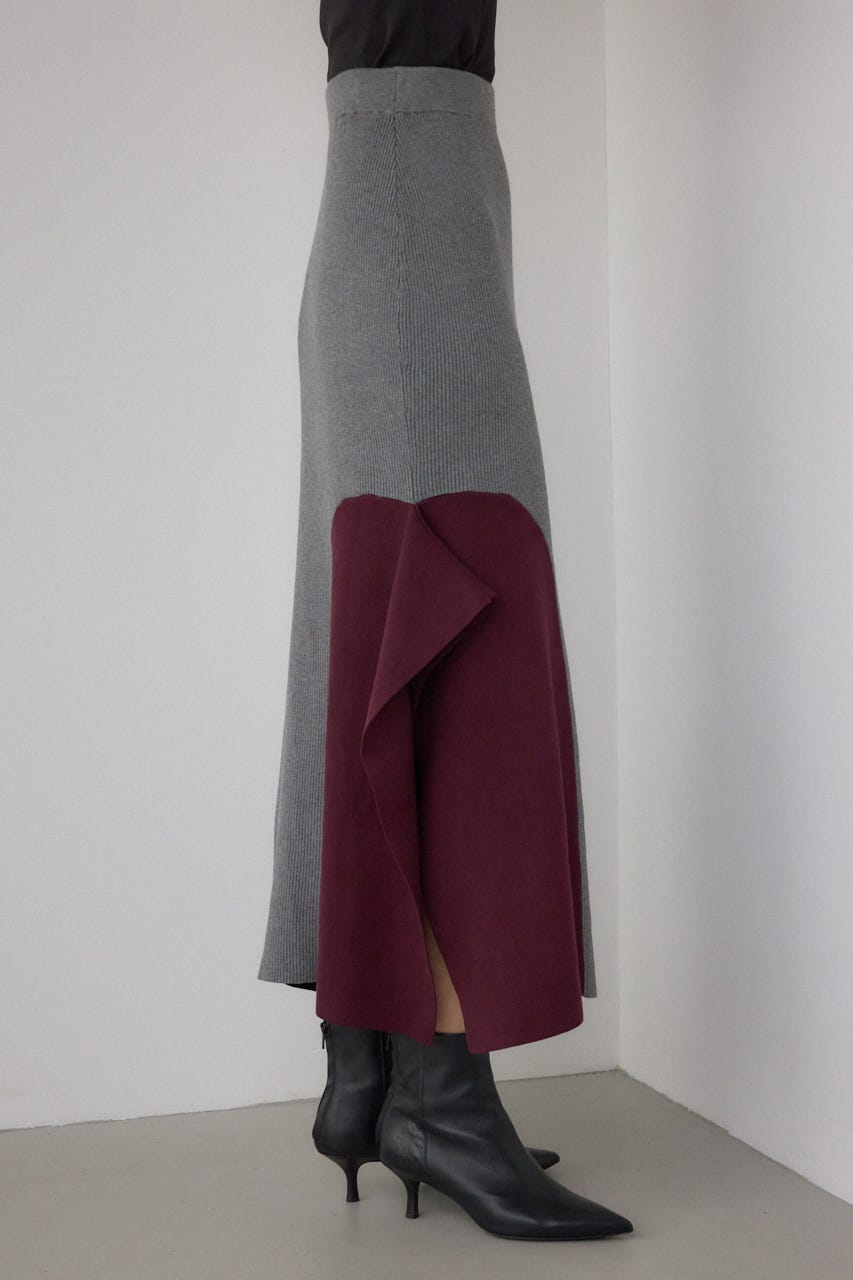 【PLUS】パネルマーメイドスカート 柄GRY S