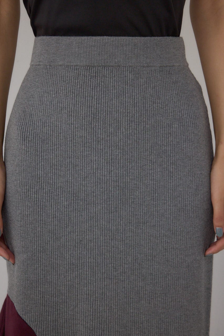 【PLUS】パネルマーメイドスカート 柄GRY S