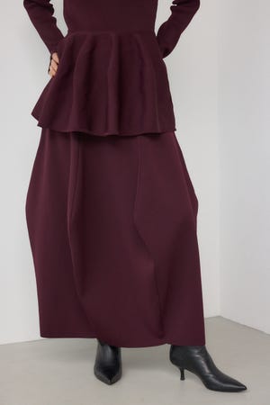 【PLUS】コクーンパターンニットスカート