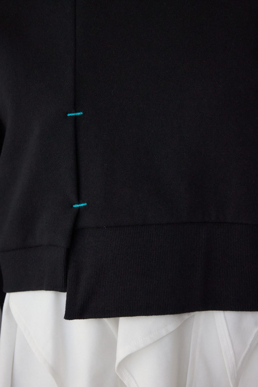 【PLUS】レイヤードクロップドプルオーバー BLK FREE