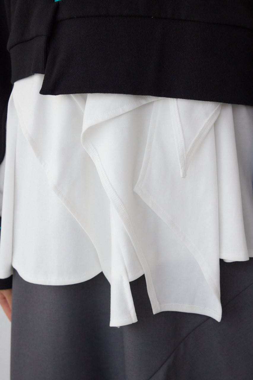 【PLUS】レイヤードクロップドプルオーバー BLK FREE