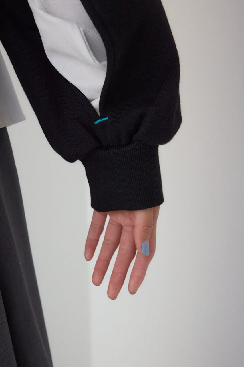 【PLUS】レイヤードクロップドプルオーバー BLK FREE