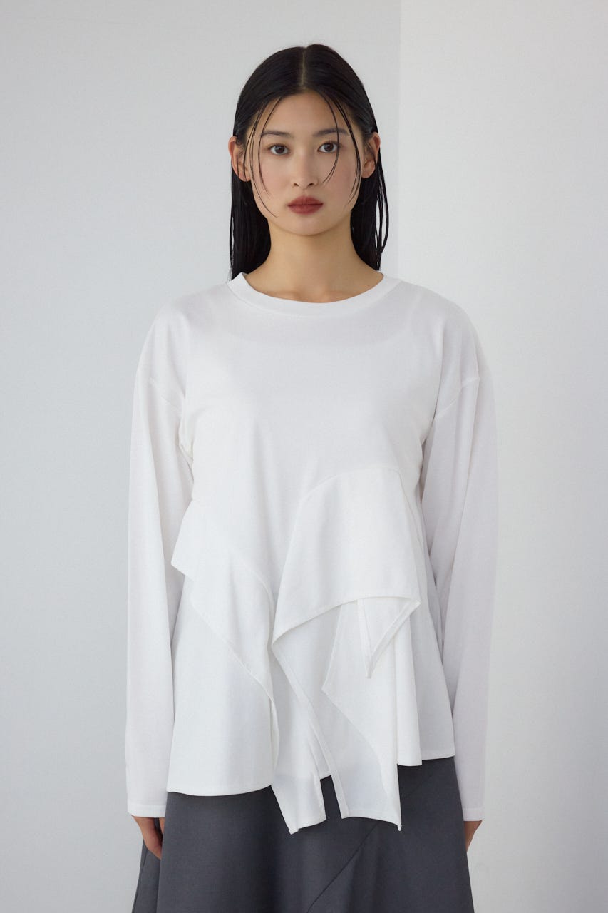 【PLUS】レイヤードクロップドプルオーバー BLK FREE