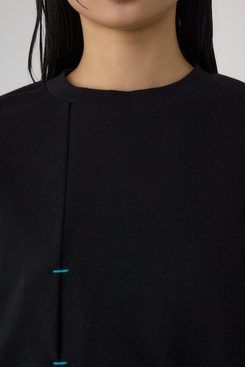 【PLUS】レイヤードクロップドプルオーバー BLK FREE