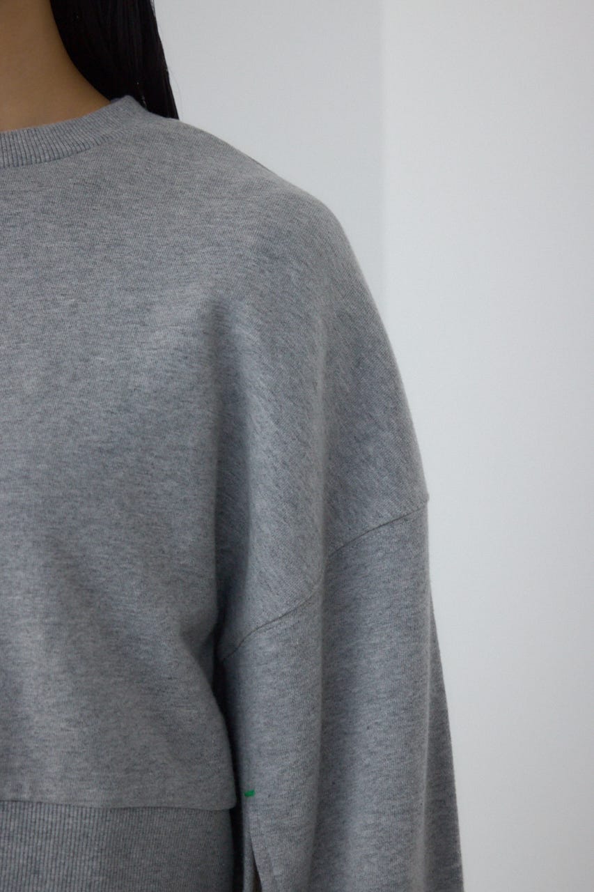 【PLUS】レイヤードクロップドプルオーバー T.GRY FREE