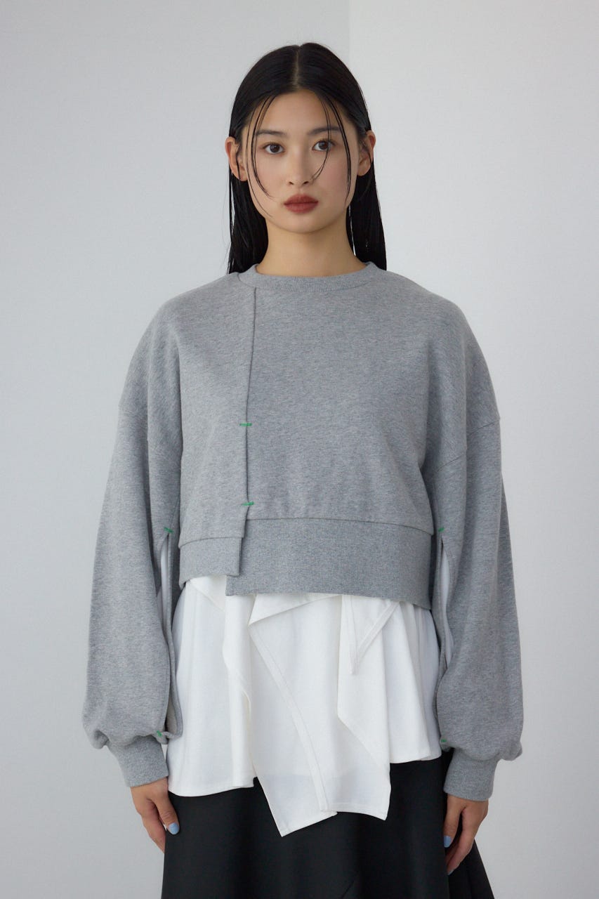 【PLUS】レイヤードクロップドプルオーバー T.GRY FREE
