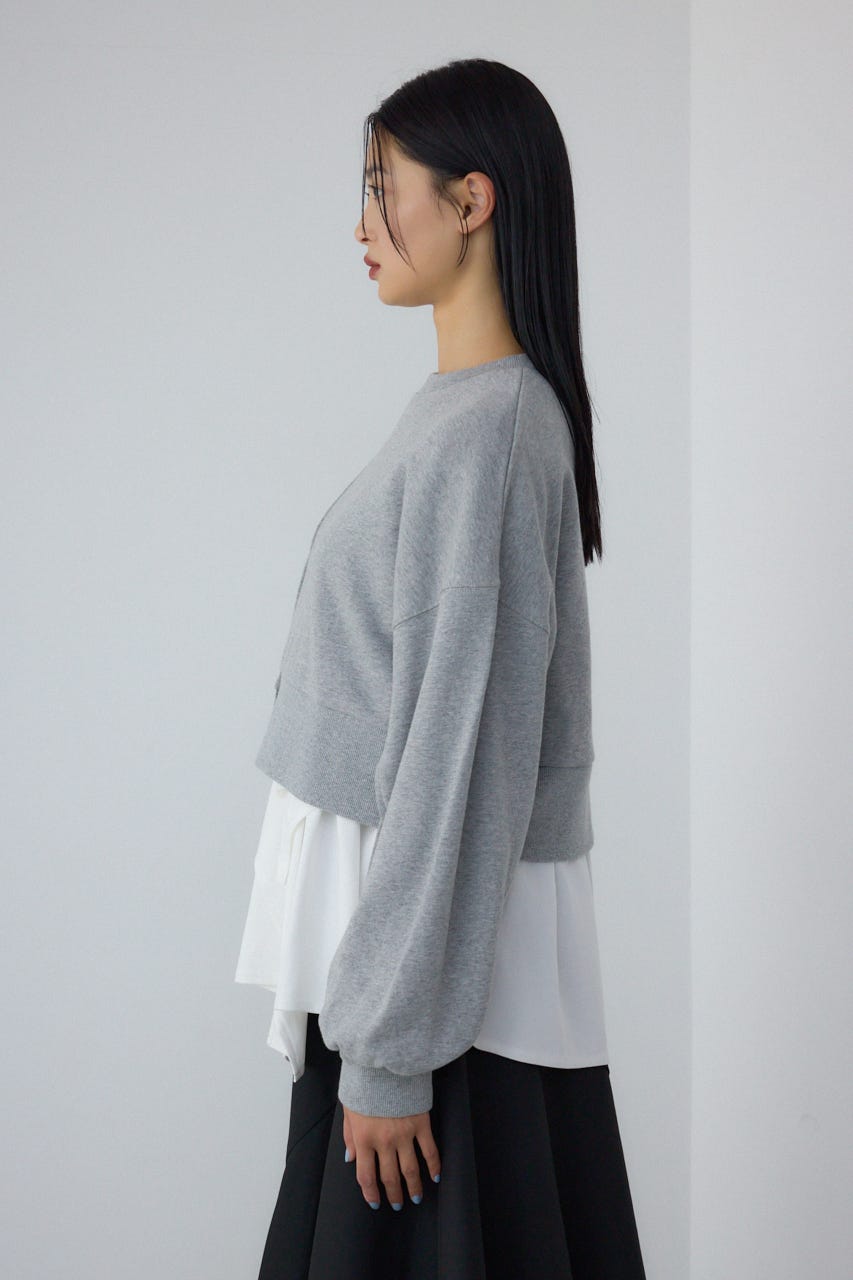 【PLUS】レイヤードクロップドプルオーバー T.GRY FREE