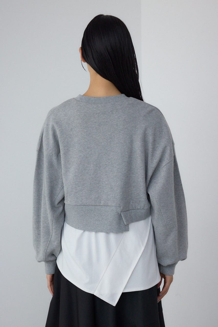 【PLUS】レイヤードクロップドプルオーバー T.GRY FREE