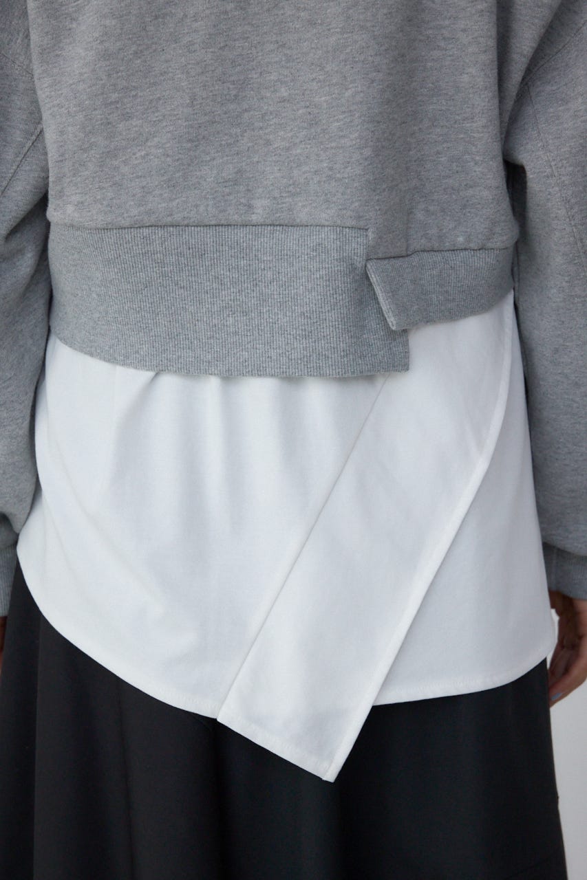 【PLUS】レイヤードクロップドプルオーバー T.GRY FREE