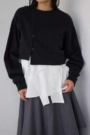 【PLUS】レイヤードクロップドプルオーバー