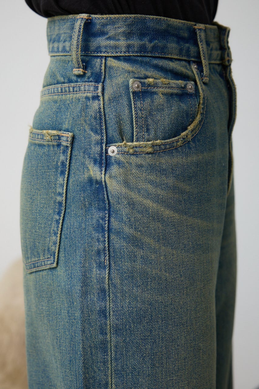 AZUL DENIM ハイウエストワイドデニム BLU XS