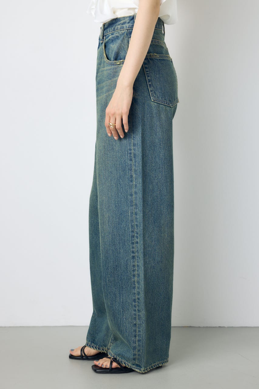 AZUL DENIM ハイウエストワイドデニム BLU XS