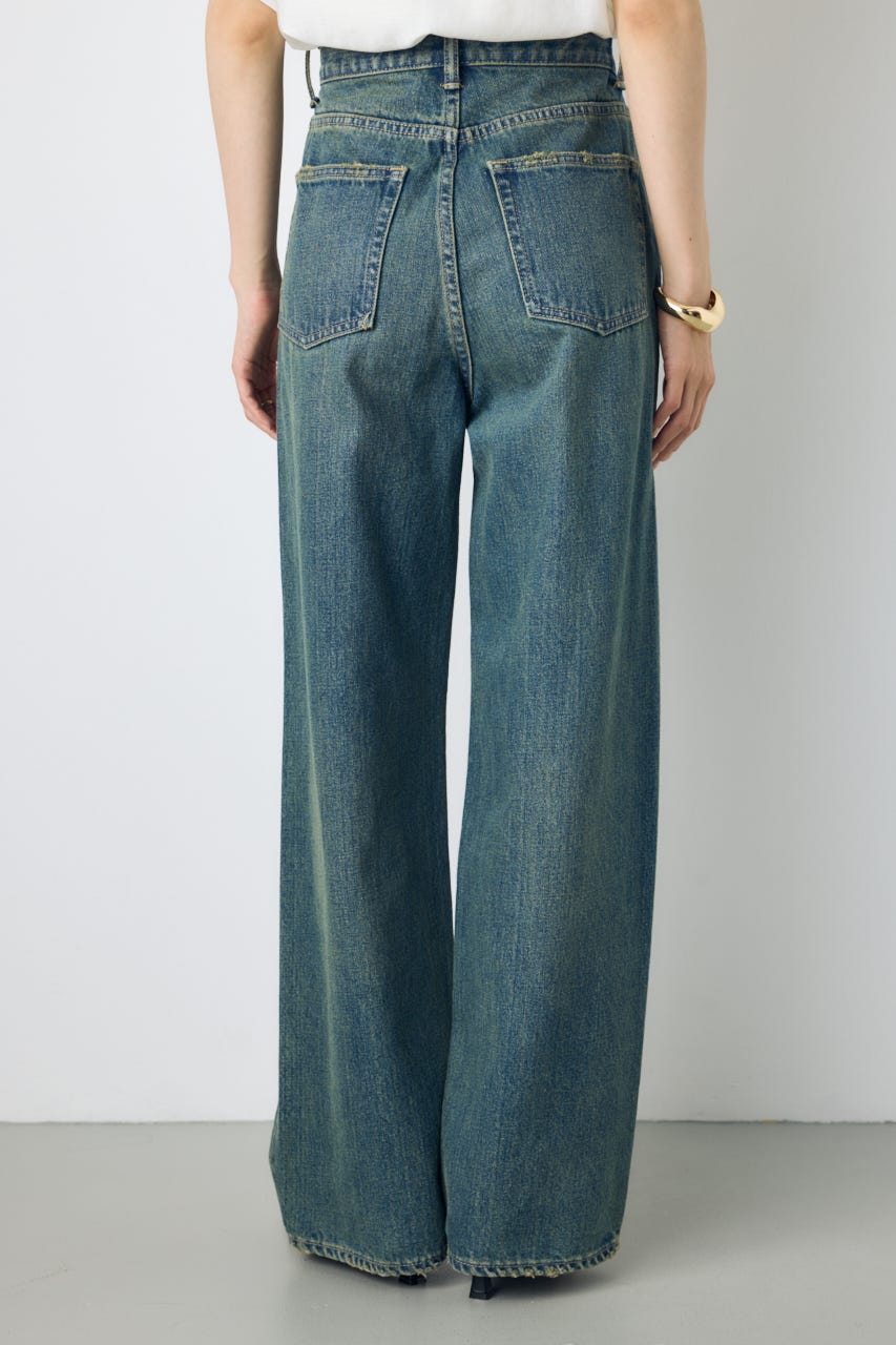 AZUL DENIM ハイウエストワイドデニム BLU XS