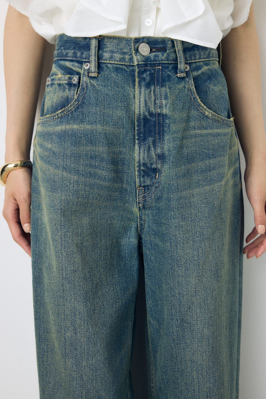 AZUL DENIM ハイウエストワイドデニム BLU XS