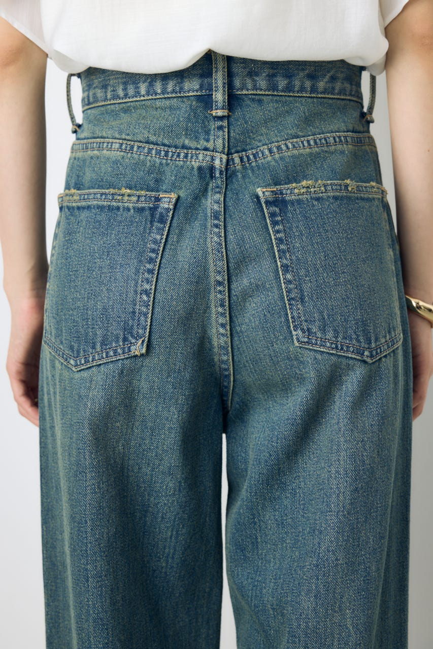 AZUL DENIM ハイウエストワイドデニム BLU XS