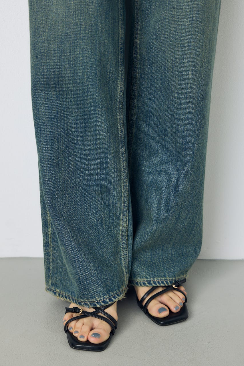 AZUL DENIM ハイウエストワイドデニム BLU XS