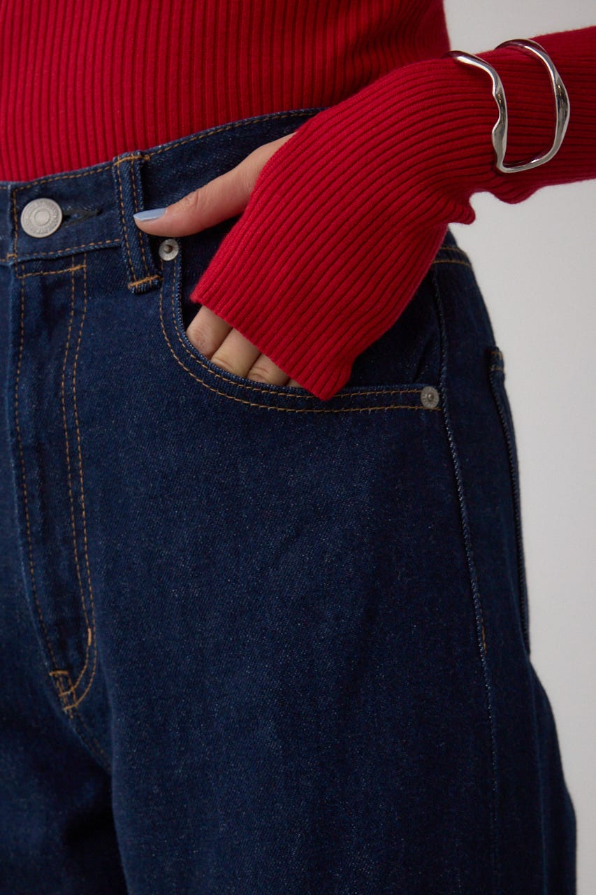 AZUL DENIM ハイウエストワイドデニム One Wash S