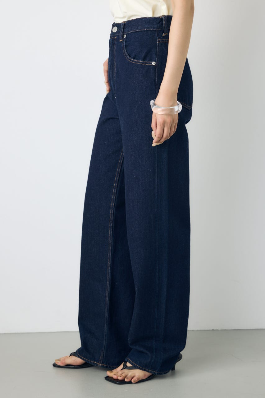 AZUL DENIM ハイウエストワイドデニム One Wash S