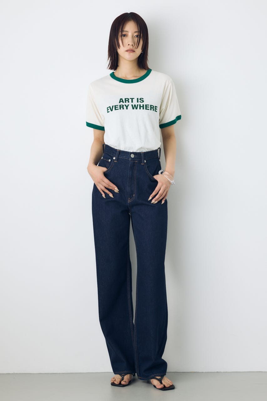 AZUL DENIM ハイウエストワイドデニム One Wash S