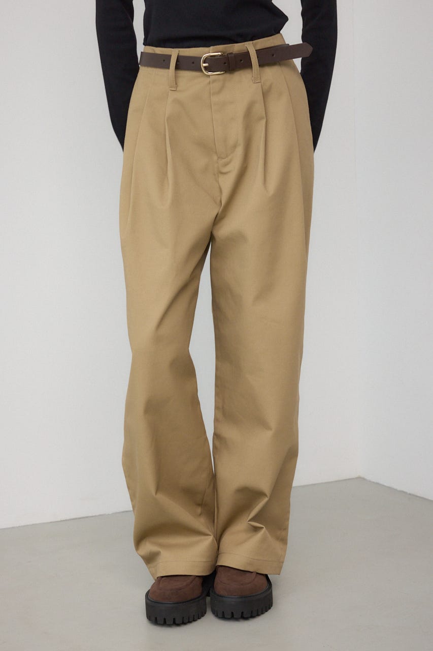 【POLO BCS×AZUL】タックチノワイドパンツ BEG M