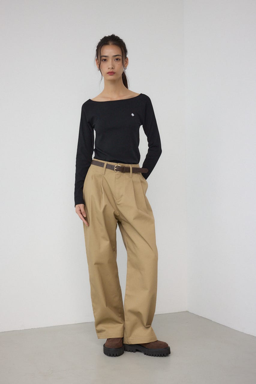 【POLO BCS×AZUL】タックチノワイドパンツ BEG M