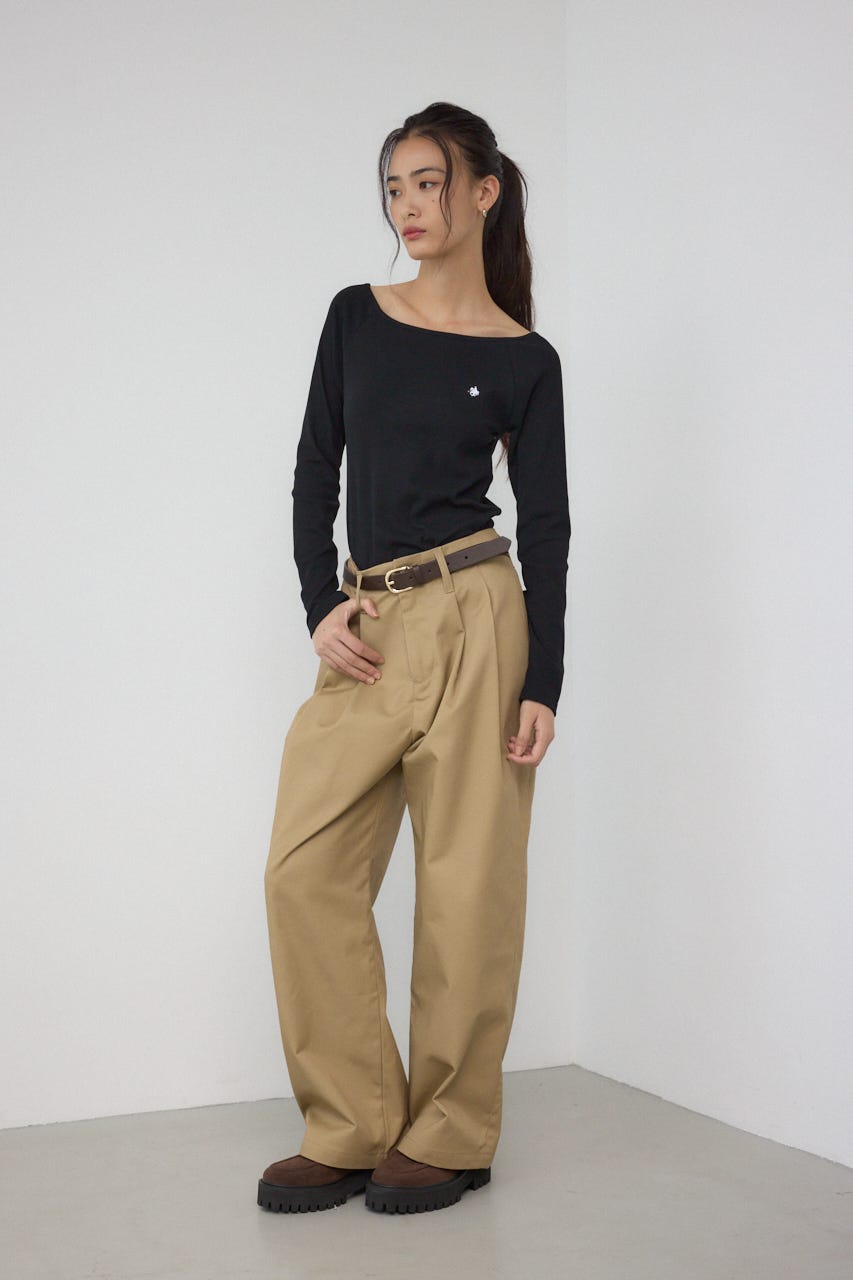 【POLO BCS×AZUL】タックチノワイドパンツ BEG M