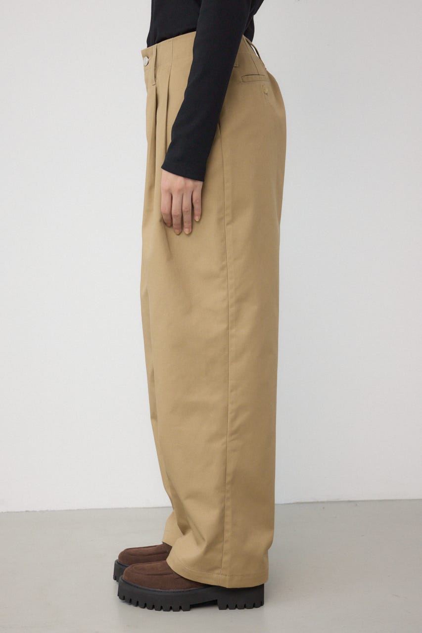 【POLO BCS×AZUL】タックチノワイドパンツ BEG M