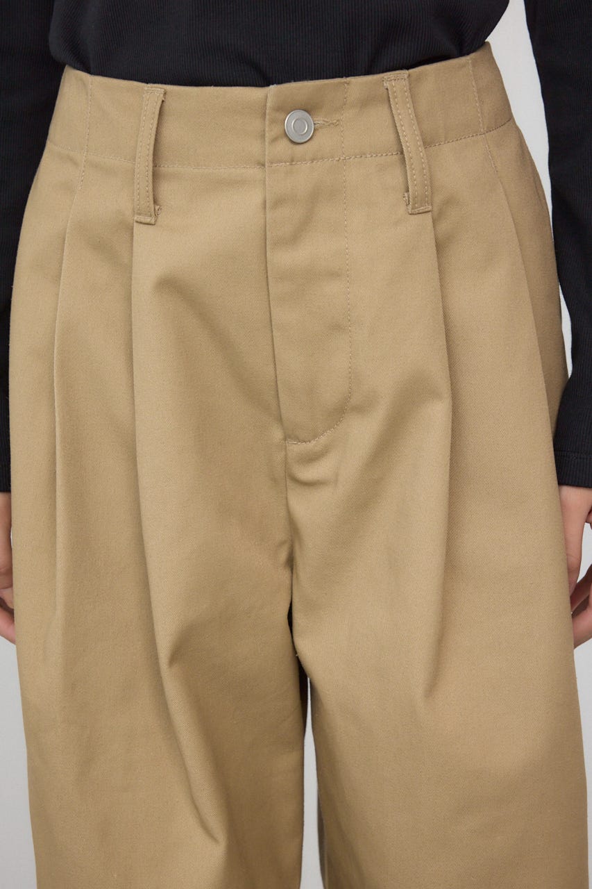 【POLO BCS×AZUL】タックチノワイドパンツ BEG M