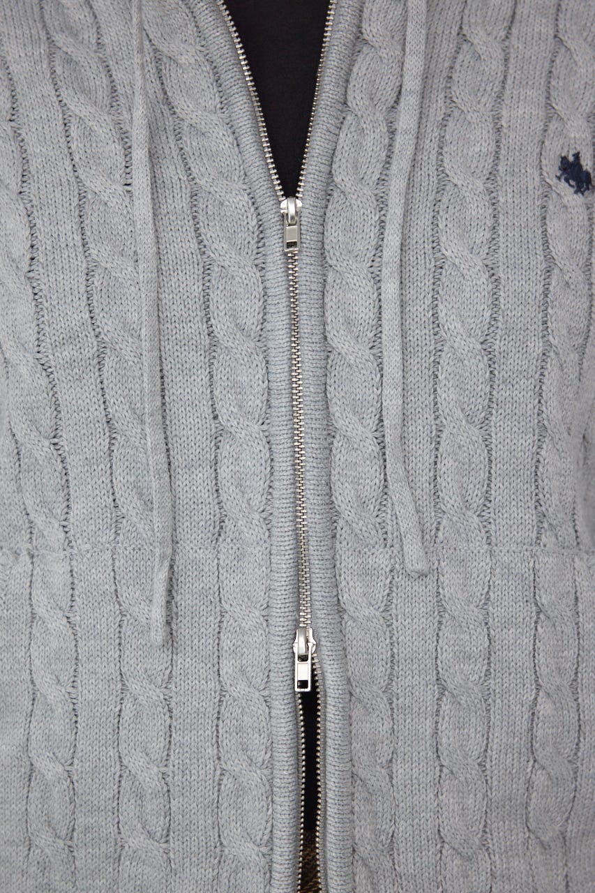 【POLO BCS×AZUL】WZIPニットパーカー GRY FREE