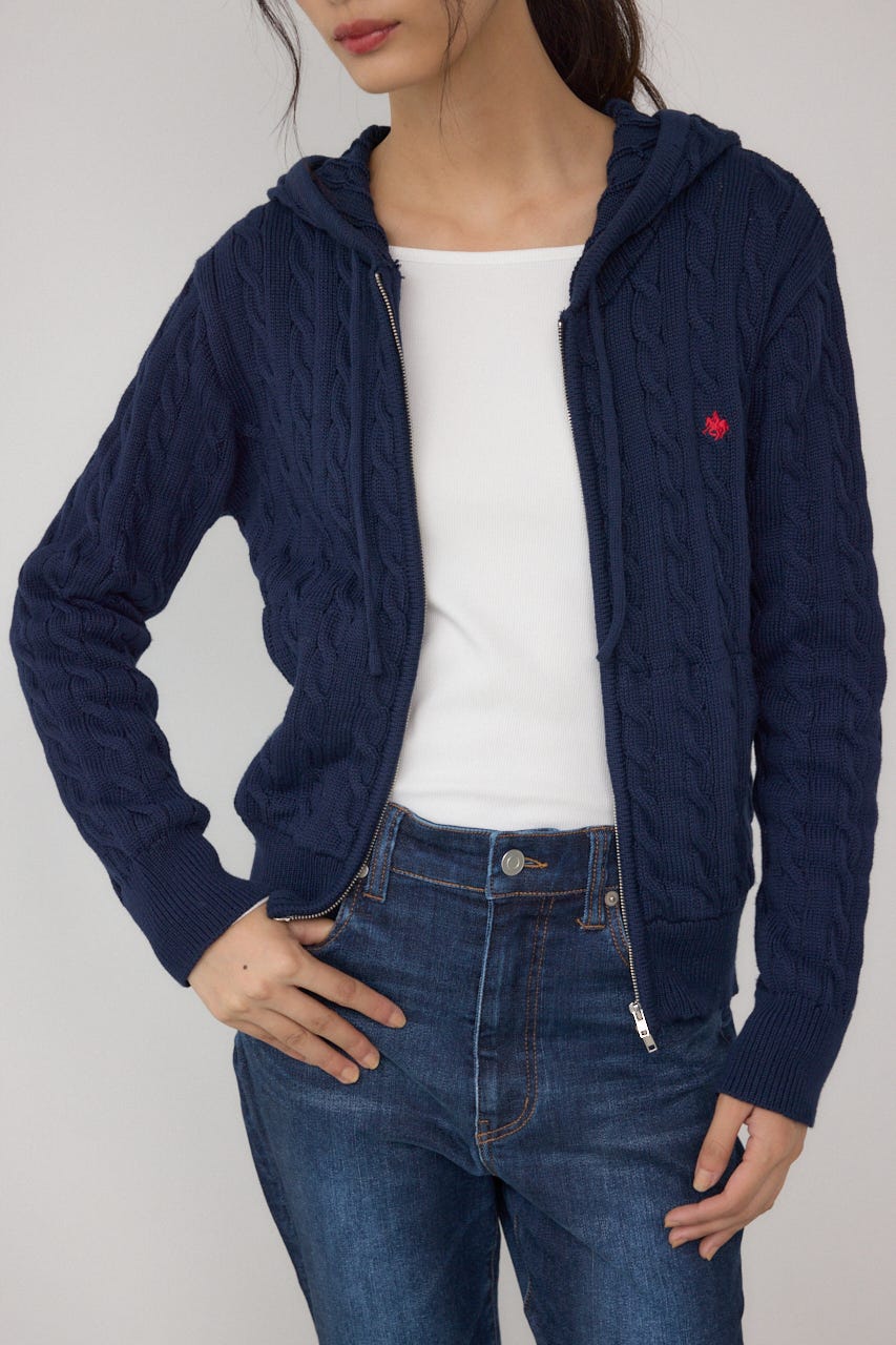 【POLO BCS×AZUL】WZIPニットパーカー NVY FREE