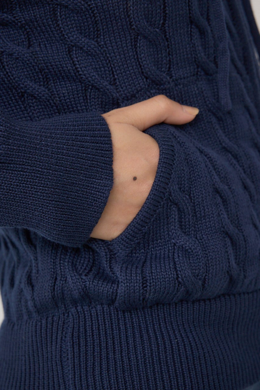 【POLO BCS×AZUL】WZIPニットパーカー NVY FREE