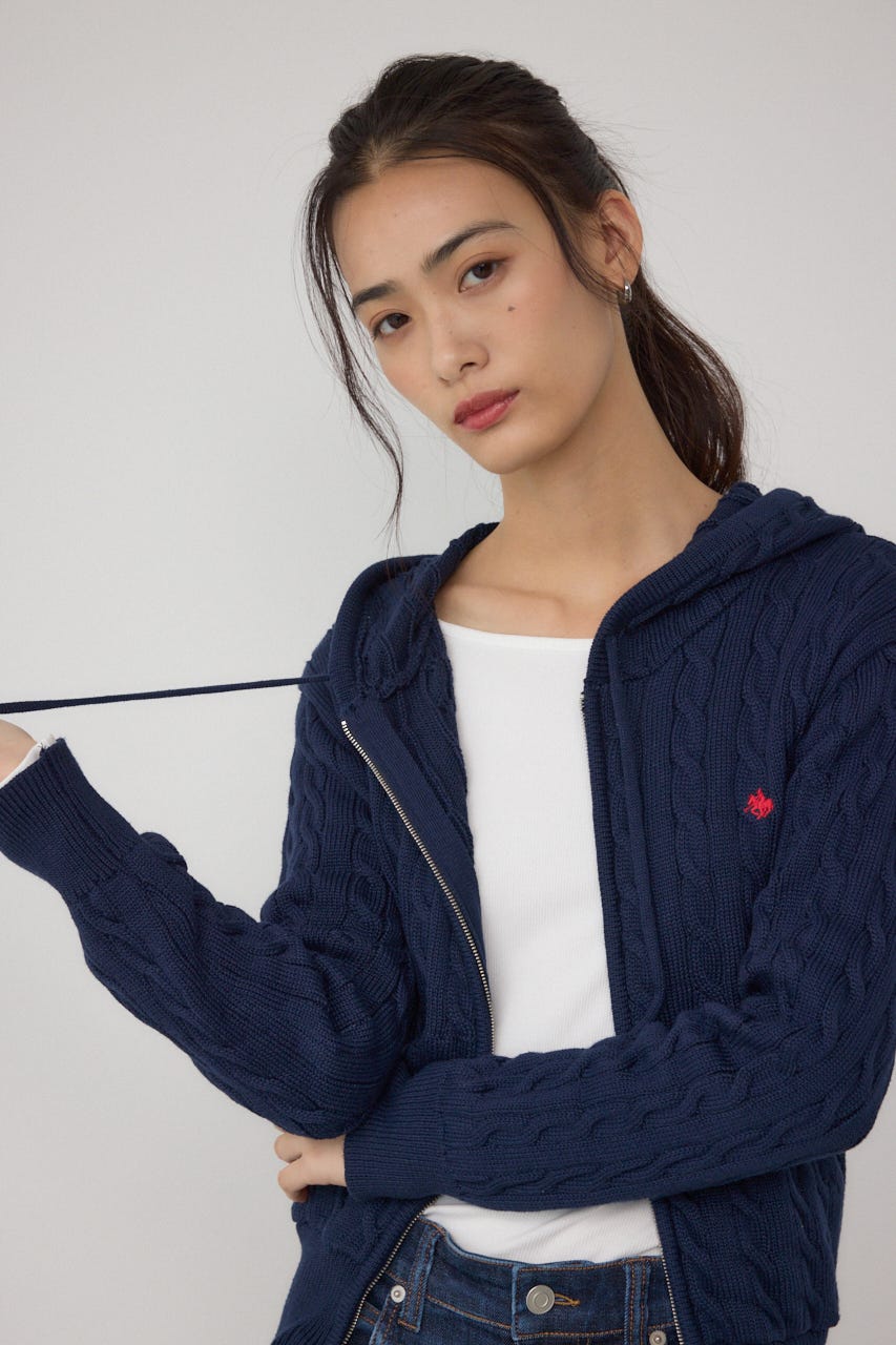 【POLO BCS×AZUL】WZIPニットパーカー NVY FREE