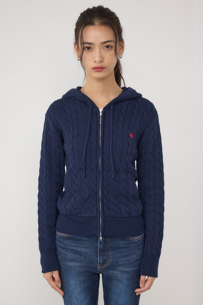 【POLO BCS×AZUL】WZIPニットパーカー NVY FREE