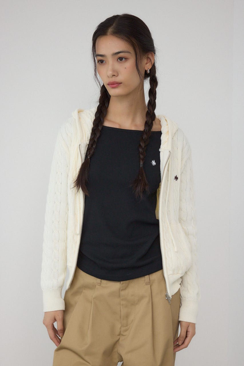 【POLO BCS×AZUL】WZIPニットパーカー O/WHT FREE