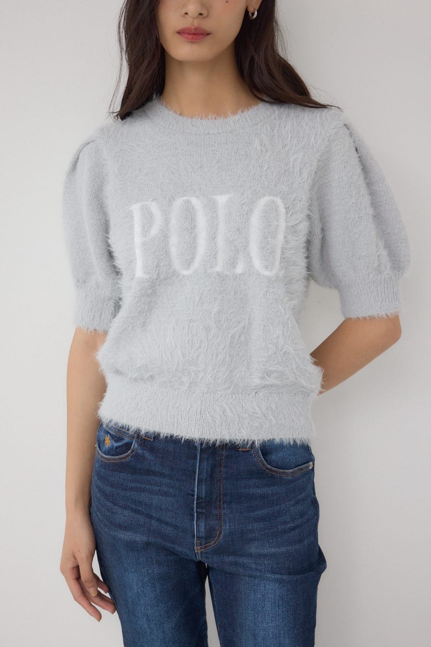 【POLO BCS×AZUL】シャギー5分袖ニット GRY FREE