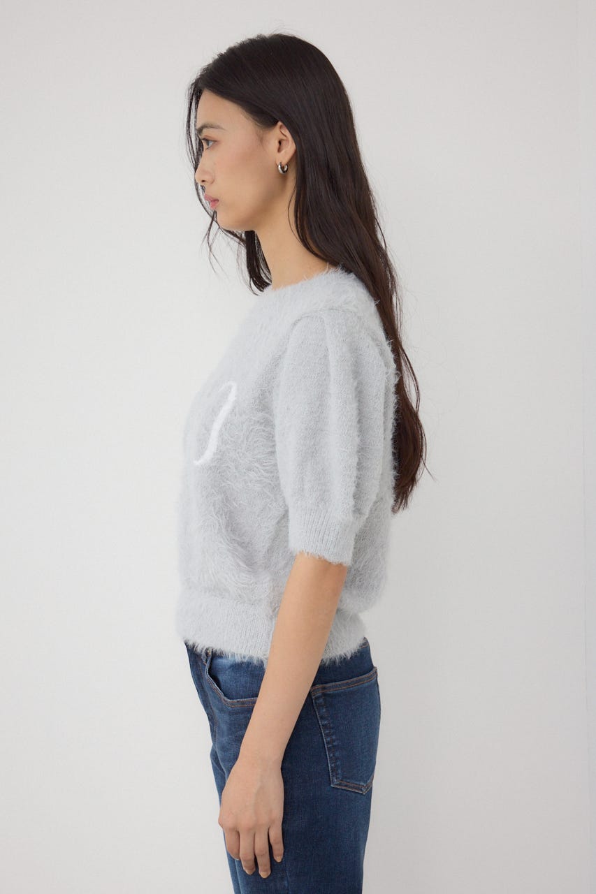 【POLO BCS×AZUL】シャギー5分袖ニット GRY FREE