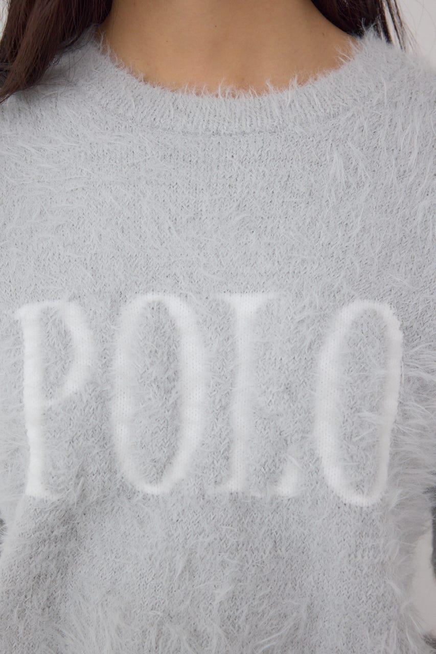 【POLO BCS×AZUL】シャギー5分袖ニット GRY FREE