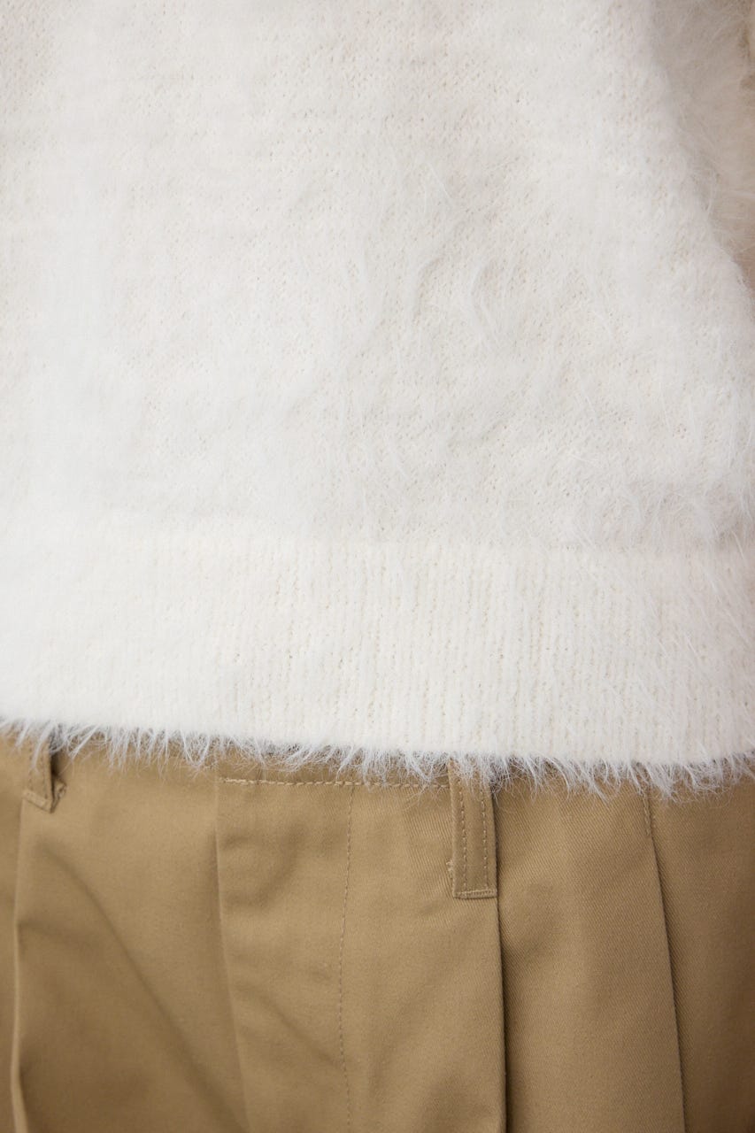 【POLO BCS×AZUL】シャギー5分袖ニット IVOY FREE