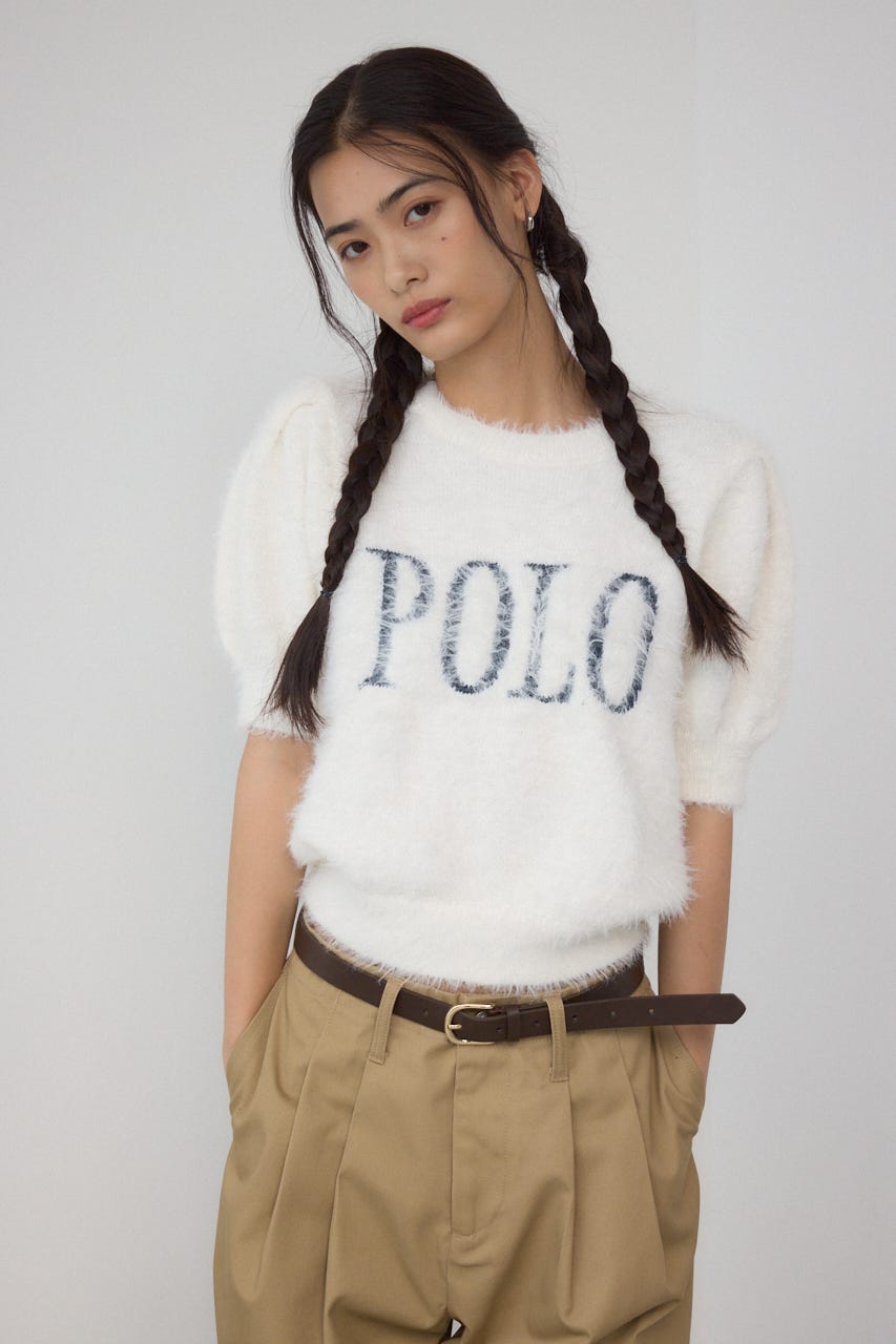 【POLO BCS×AZUL】シャギー5分袖ニット IVOY FREE