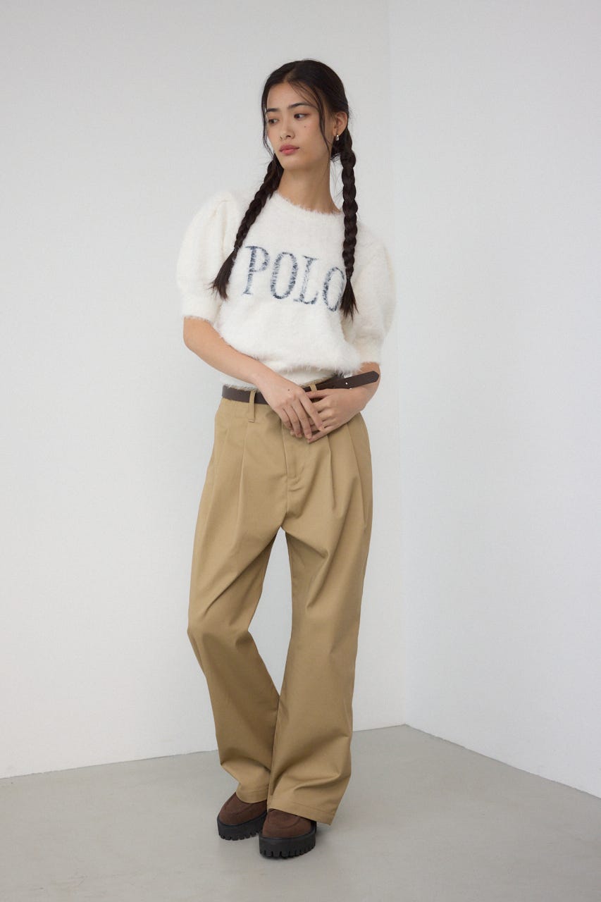 ♡♡ AZUL BY MOUSSY | 【POLO BCS×AZUL】シャギー5分袖ニット