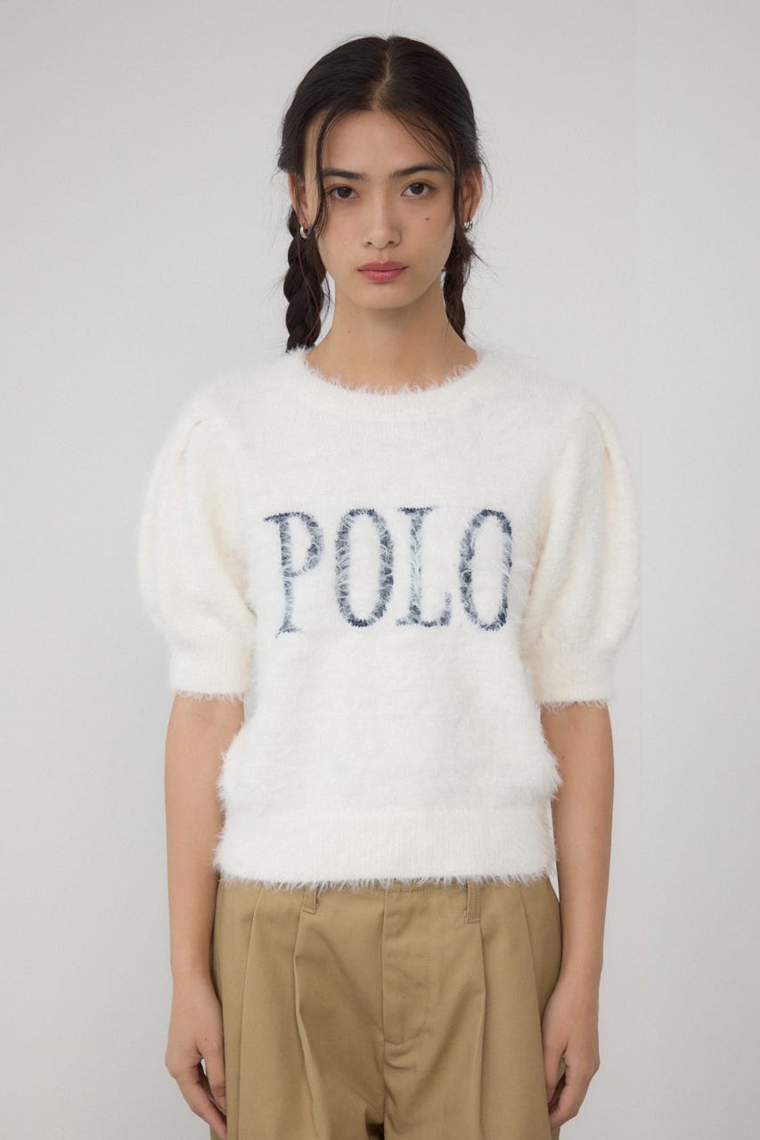【POLO BCS×AZUL】シャギー5分袖ニット IVOY FREE