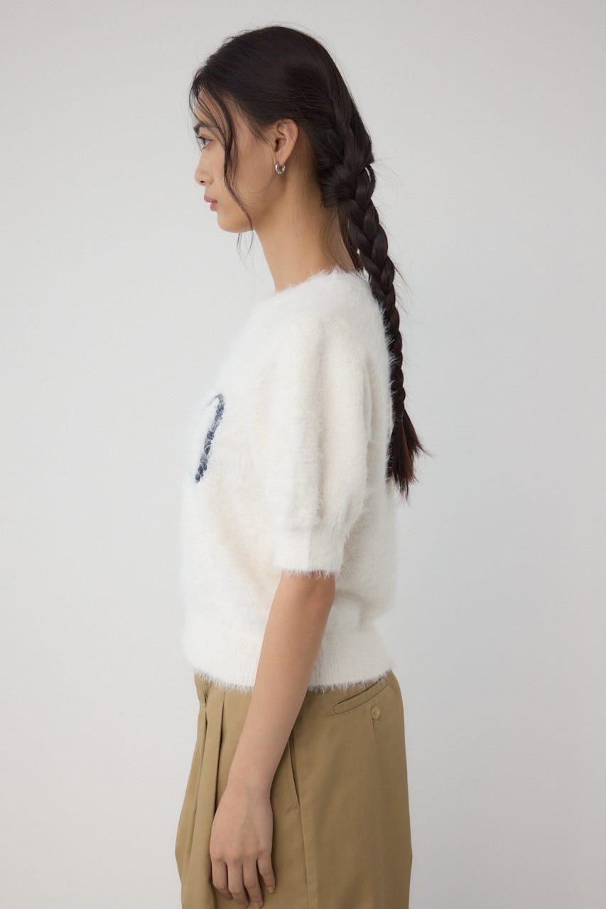 【POLO BCS×AZUL】シャギー5分袖ニット IVOY FREE