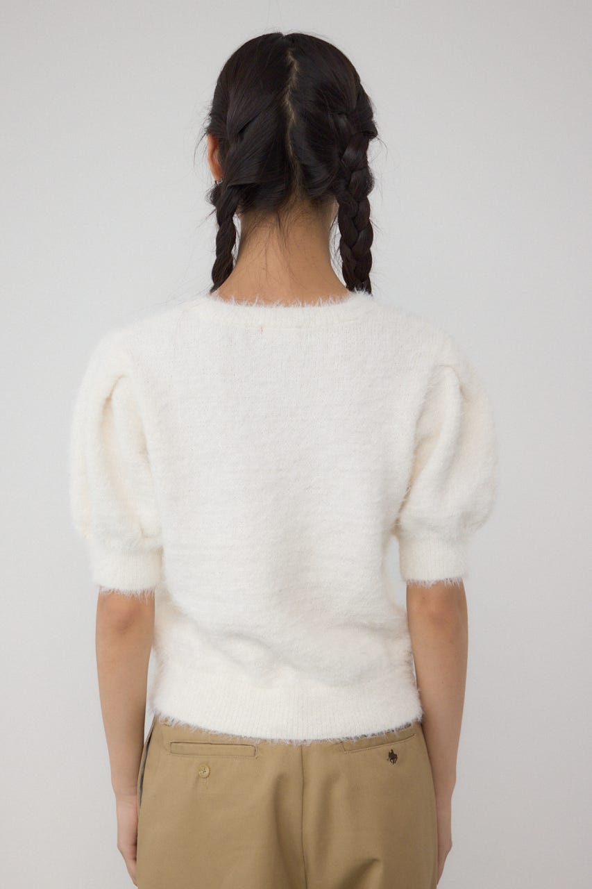 【POLO BCS×AZUL】シャギー5分袖ニット IVOY FREE