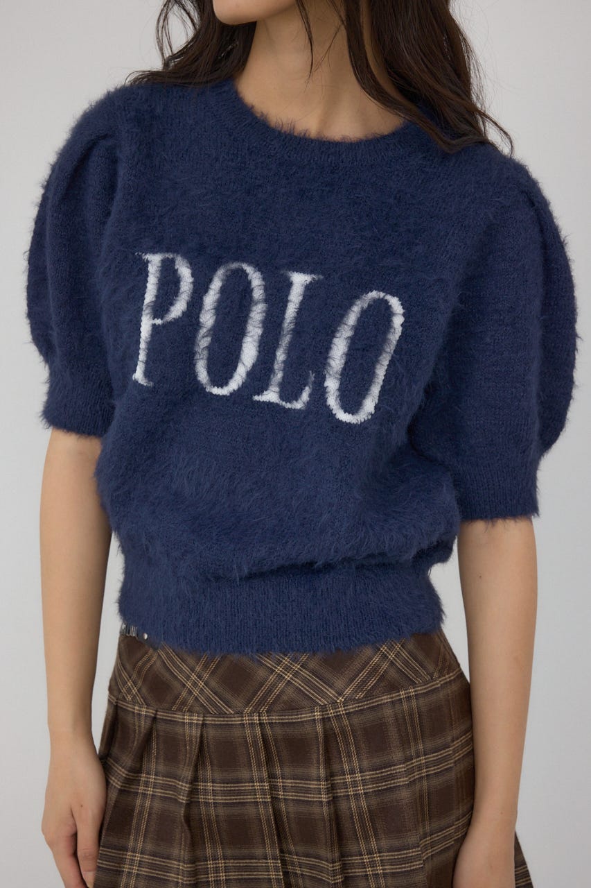 ♡♡ AZUL BY MOUSSY | 【POLO BCS×AZUL】シャギー5分袖ニット