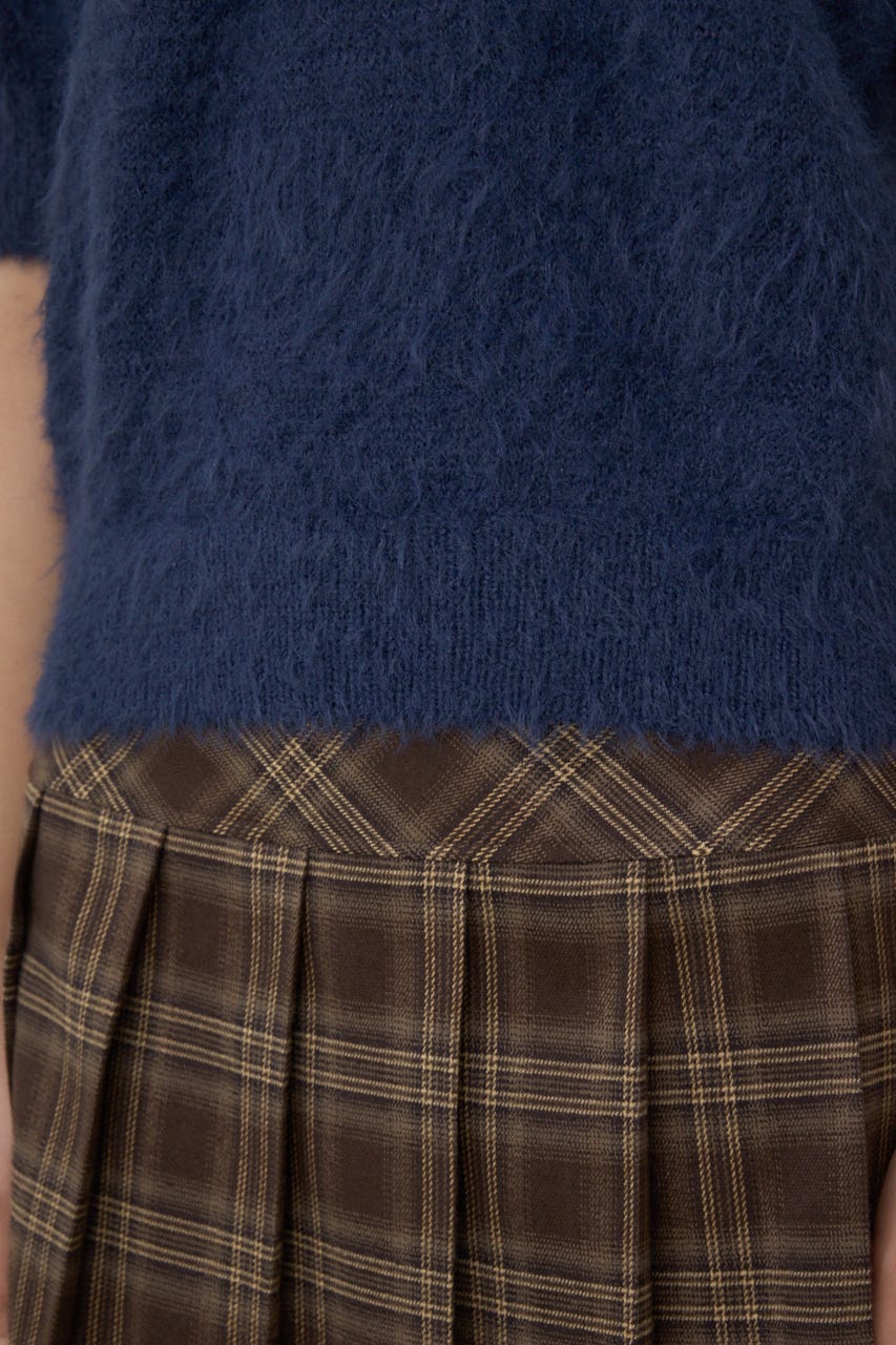 【POLO BCS×AZUL】シャギー5分袖ニット NVY FREE