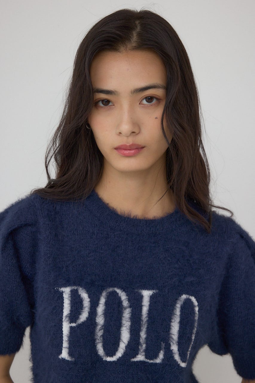 ♡♡ AZUL BY MOUSSY | 【POLO BCS×AZUL】シャギー5分袖ニット