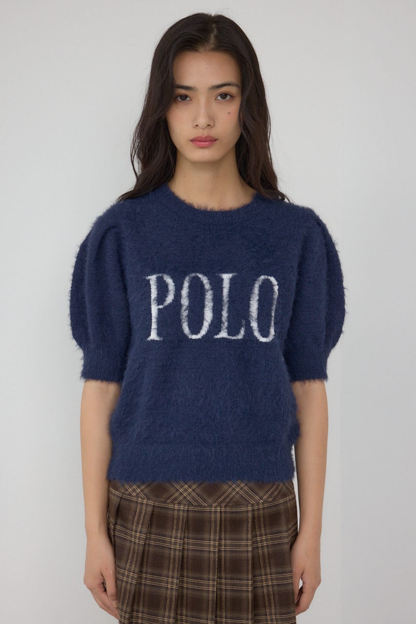 【POLO BCS×AZUL】シャギー5分袖ニット NVY FREE